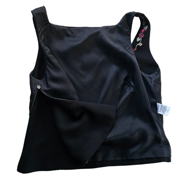 Petite Sophisticate Square-Neck Sleeveless Embroidered Top | NWOT | 4P | Black - Picture 12 of 16